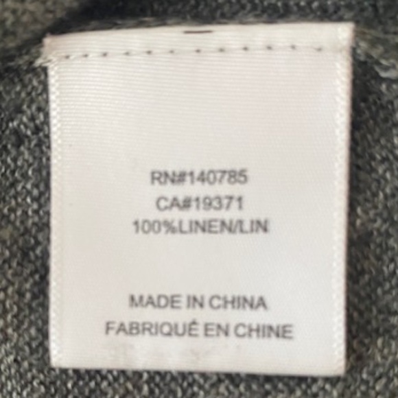 Brochu Walker Linen Open Grey Cardigan with Cross Back Cut Size M - Picture 10 of 16